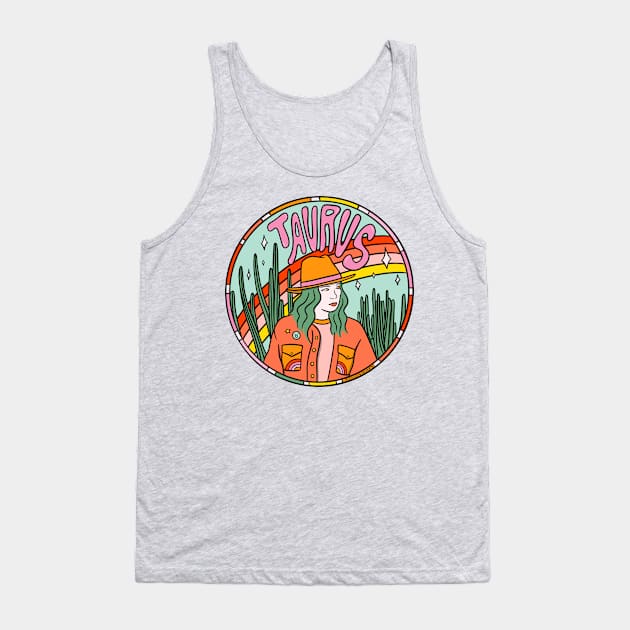 Taurus Cowgirl Tank Top by Doodle by Meg